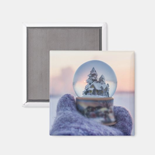 Aimant Snowball Noël arbre hiver neige neige (Recto/Verso)