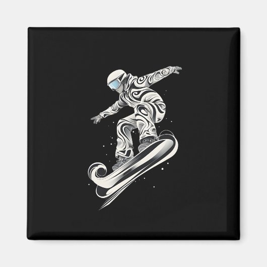 Aimant Snowboard Abstrait Snowboard Snowboard (Devant)
