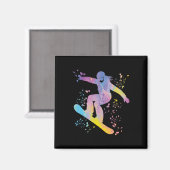 Aimant Snowboard Colorful Snowboard Snowboard &# ; (Recto/Verso)