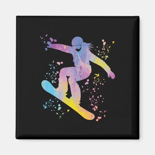 Aimant Snowboard Colorful Snowboard Snowboard &# ; (Devant)
