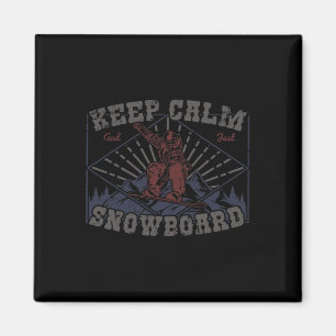 Aimant Snowboard Conserver Calme Vintage Retro SnowbaTATI