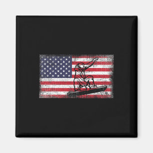 Aimant Snowboard Drapeau américain Patriotique Snowboar