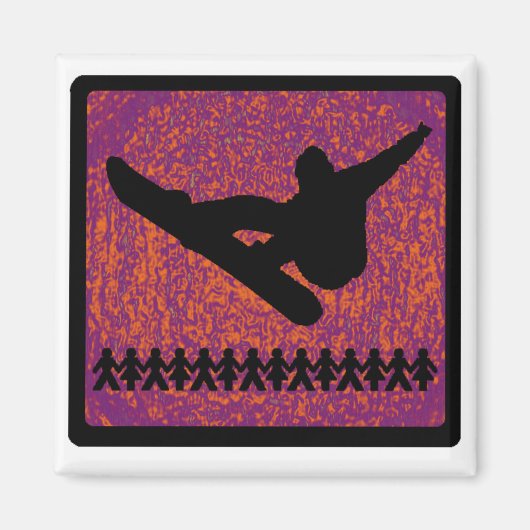 Aimant Snowboard droit ALINE (Devant)