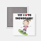 Aimant Snowboard Girl Tshirts et cadeaux (Recto/Verso)