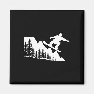 Aimant Snowboard Mountain Sports d'hiver Aventure neige