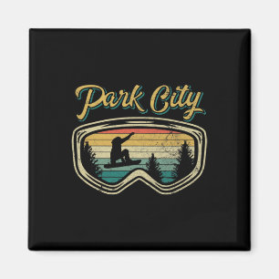 Aimant Snowboard Park City Utah Lunettes démontées Big Ai