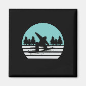 Aimant Snowboard Rétro Vintage (Devant)