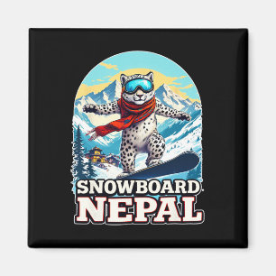 Aimant Snowboard Snow Leopard Aventure Au Népal