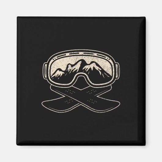Aimant Snowboard Snowboard Snowboard Freestyle Mont (Devant)
