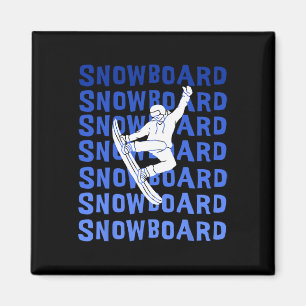 Aimant Snowboard Snowboarder Shredding Kids Sports d'hive