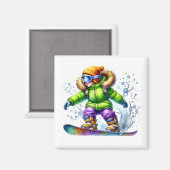 Aimant Snowboarder   (Recto/Verso)
