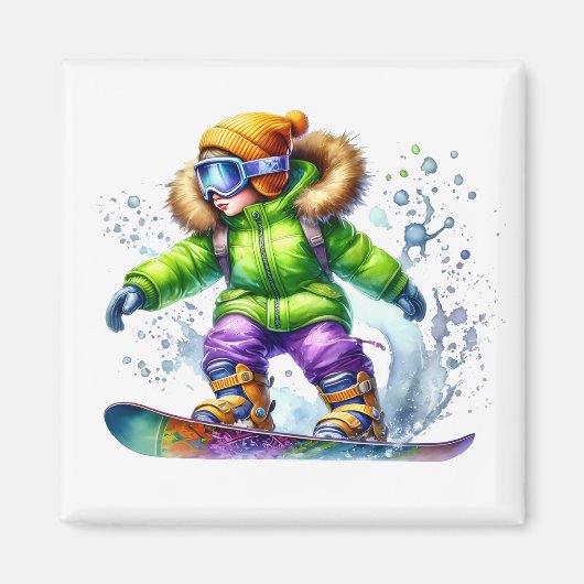 Aimant Snowboarder   (Devant)