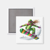 Aimant Snowboarder (Recto/Verso)