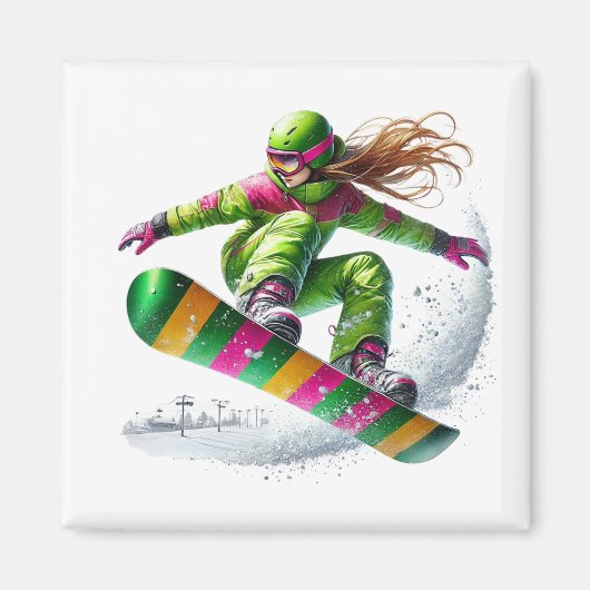 Aimant Snowboarder (Devant)