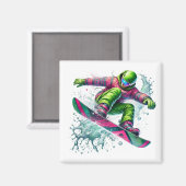 Aimant Snowboarder   (Recto/Verso)