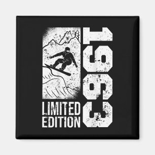Aimant Snowboarder Vintage 1963 Anniversaire Snowboard Sn