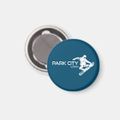 Aimant Snowboardeur Park City Utah (Recto/Verso)