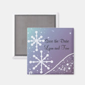 Aimant Snowflake Enregistrer la date (Recto/Verso)