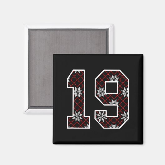 Aimant Snowflake Ugly Christmas Number 19 Uniform #19 Jer (Recto/Verso)