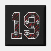 Aimant Snowflake Ugly Christmas Number 19 Uniform #19 Jer (Devant)