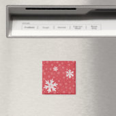 Aimant Snowflakes à la carte postale de Noël Eve (In Situ (Lave-vaisselle))