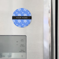 Snowflakes blanc, Bleu, Votre nom, Personnaliser