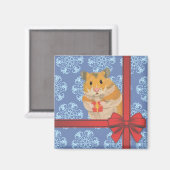 Aimant Snowflakes Christmas Hamster (Recto/Verso)