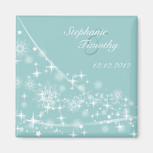 Aimant Snowflakes mariage d'hiver enregistrer la date aim