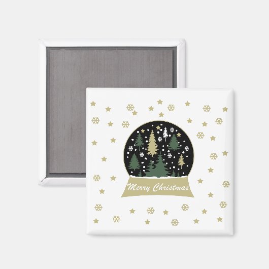 Aimant snowglobe décoré (Recto/Verso)