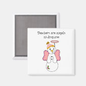 Aimant Snowman Angel avec enseignant dire (Recto/Verso)