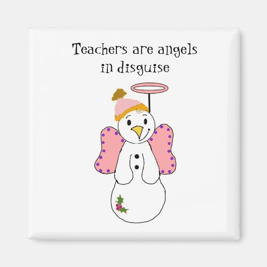 Aimant Snowman Angel avec enseignant dire (Devant)