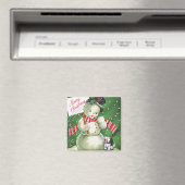 Aimant Snowman avec chien (In Situ (Lave-vaisselle))