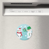 Aimant Snowman avec Mistletoe à la recherche d'un baiser (In Situ (Lave-vaisselle))