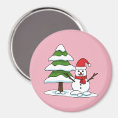 Aimant Snowman avec Snowman Pine Tree (Recto/Verso)