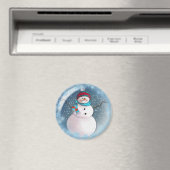 Aimant SNOWMAN BUBBLE 3 SNOWFLAKES par SHARON SHARPE (In Situ (Lave-vaisselle))