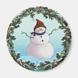 Aimant SNOWMAN & CASQUETTES par SHARON SHARPE