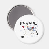Aimant Snowman C'est l'hiver (Recto/Verso)