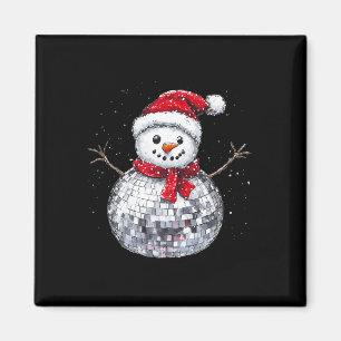Aimant Snowman Christmas Retro Santa Hat Disco Ball Match