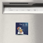 Aimant Snowman Couple Winter Wedding Save the Date (In Situ (Lave-vaisselle))