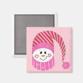 Aimant Snowman En Rose (Recto/Verso)