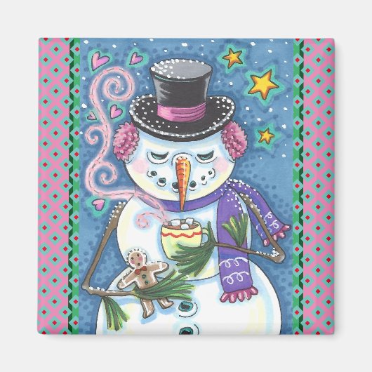 AIMANT SNOWMAN, GINGERPREAD MAN & MUG OF CHOCOLAT CHAUD (Devant)