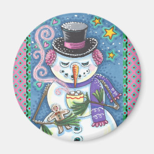 AIMANT SNOWMAN, GINGERPREAD MAN & MUG OF CHOCOLAT CHAUD