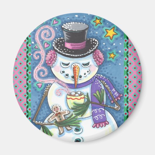 AIMANT SNOWMAN, GINGERPREAD MAN & MUG OF CHOCOLAT CHAUD (Devant)