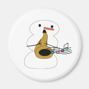 Aimant Snowman Jouer Saxophone
