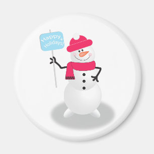 Aimant Snowman Joyeuses Fêtes