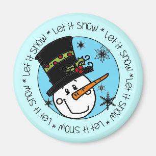Aimant Snowman Laisser Il Fêtes De Neige