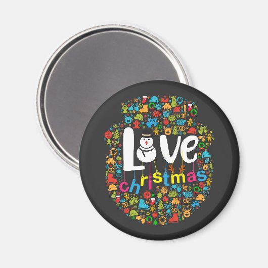 Aimant Snowman Love Décorations de Noël (Recto/Verso)