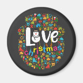 Aimant Snowman Love Décorations de Noël (Devant)