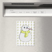 Aimant Snowman portant une écharpe jaune (In Situ (Lave-vaisselle))