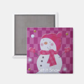 Aimant Snowman rose (Recto/Verso)